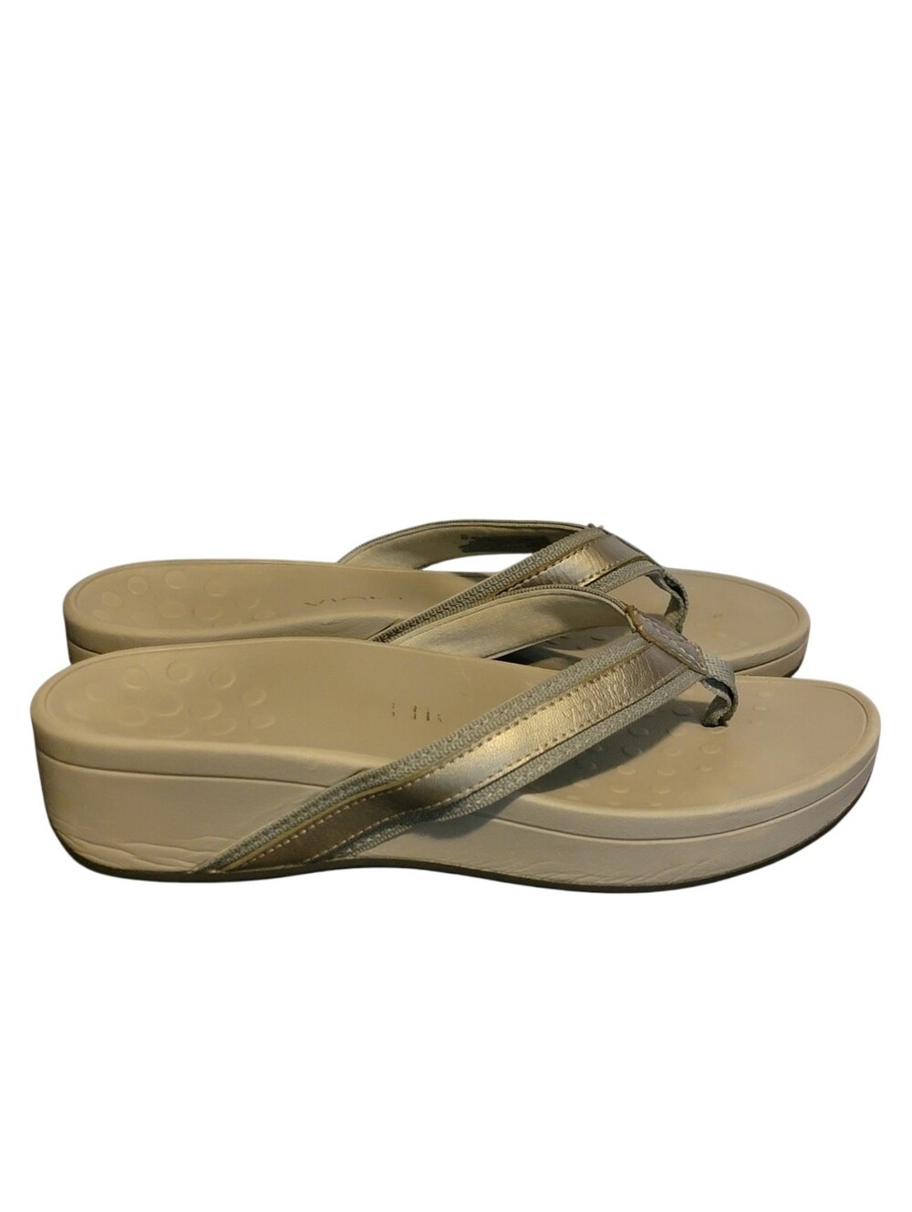 VIONIC High Tide Platform Gray Silver Sandals Flip Flops Size 8 - Picture 3 of 9